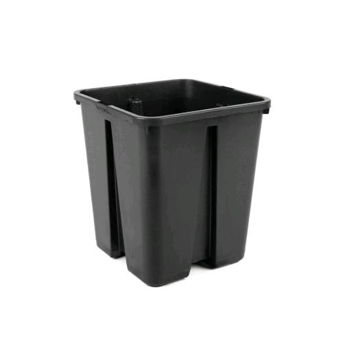 VASO quadrato con costolatura ANTISPIRALIZZAZIONE 18x18x23 cm. - 6.5 lt.