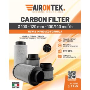 AIRONTEK - FILTRO ODORI - Ø100 mm. - lungh. 120 mm. - 100/140 m³/h