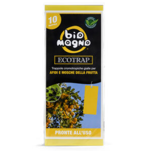BIOMAGNO - ECOTRAP - Trappola Cromotropica per afidi e mosche della frutta - 10 x 22 cm - 10 fogli