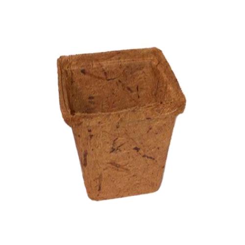 JIFFY - VASO COCCO QUADRATO 8x8cm. - con taglietti di drenaggio