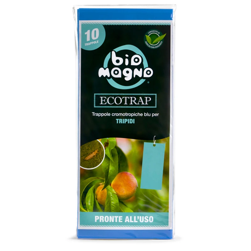 BIOMAGNO - ECOTRAP (Blu) - Trappola Cromotropica per Tripidi - 10 x 22 cm - 10 fogli